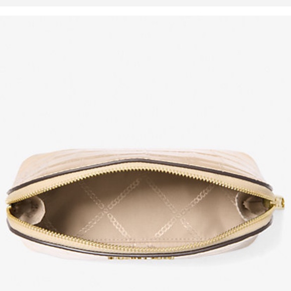 Michael Kors Empire Small Metallic Crocodile Embossed Leather Travel Pouch NWT - Picture 2 of 16